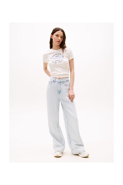 Tommy Hilfiger Tričko TJW SLIM SH TOMMY NY RIB