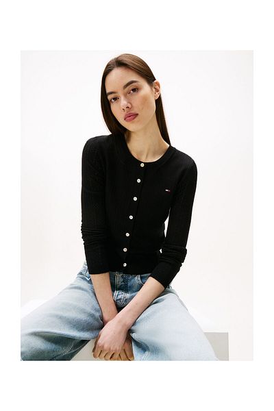 Tommy Hilfiger TJW POINTELLE CREW NECK CARDIGAN