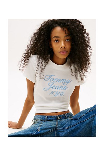 Tommy Hilfiger Tricou TJW SLIM cu imprimeu vafe