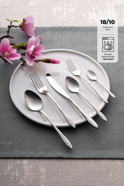 Emsan Acacia 72 Piece 12 Person Boxed Cutlery Set