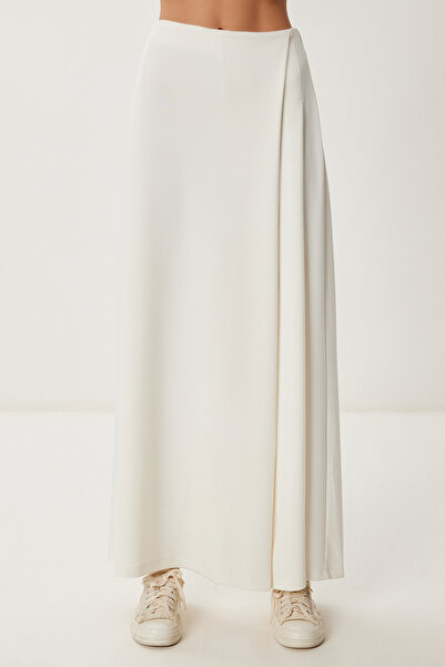 Happiness İstanbul Women's Bone Skirt Look Flexible Knitted Baggy Trousers Cr00520