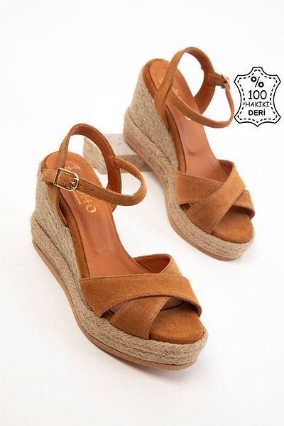 SOHO Taba Wildleder Echtes Leder Damen Gefüllte Absatzschuhe 20749