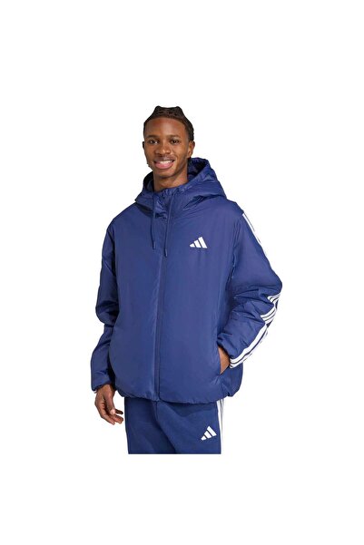 adidas Утеплене пальто з капюшоном Essentials CLIMAWARM у 3 смужки