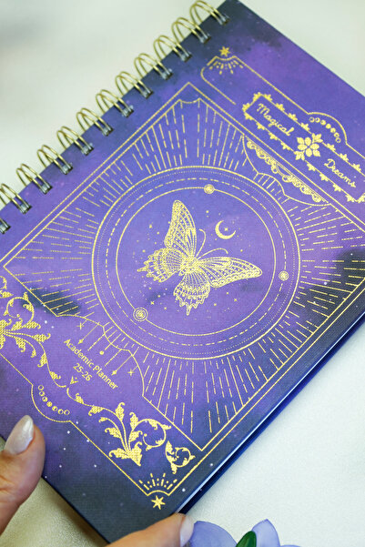 Victoria's Journals Akademik Ajanda-2025–2026 | A5 | Spiralli | Sert Kapak | Ivory 100 gr. | Stellar Bloom