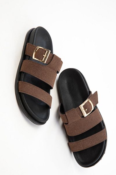 SOHO Brown Suede Women's Slippers 20752