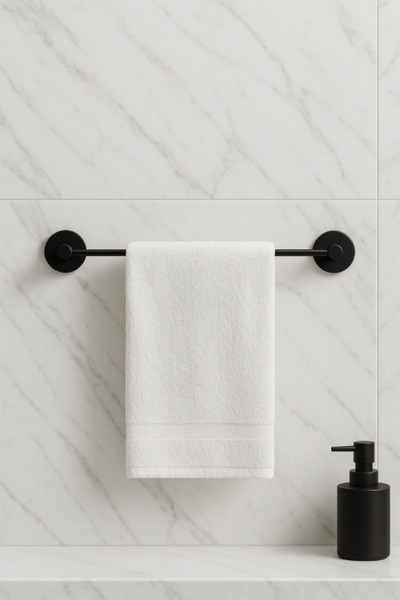 MultiStore Siyah Uzun Havluluk Banyo Askısı