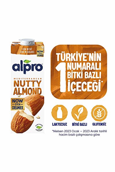 Alpro Badem Sütü 1 L Vegan Laktozsuz Bitkisel Bazlı