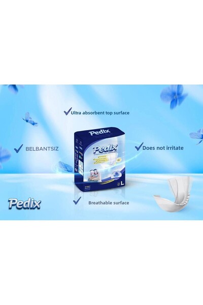 PEDİX Pedix Anatomical Patient Diapers Large Size (L) 40 Pieces (Without Belt)