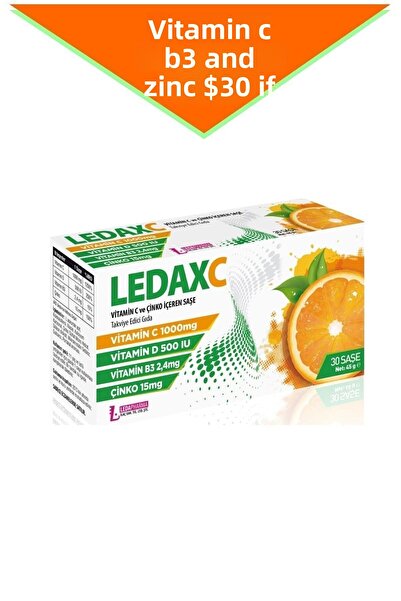 LedaPharma 30 Saces Containing Ledax Vitamin C 1000 Mg, D, B3, and Zinc