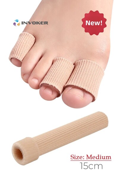 INVOKER Hand Foot Toe Protector Teo Fabric Covered Gel Silicone Tube Ingrown ...