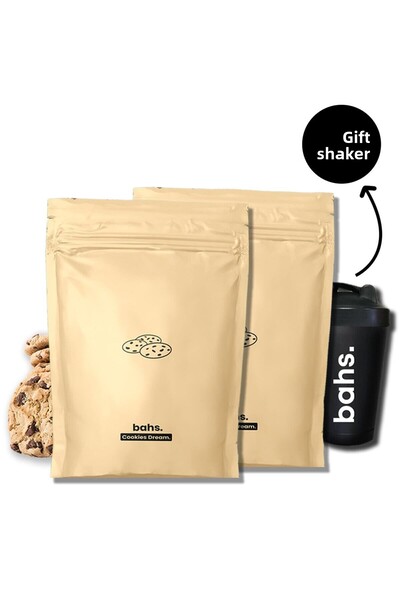 bahs. 2 كوكي دريم - مسحوق طعام بروتين وهدية شاكر واحدة