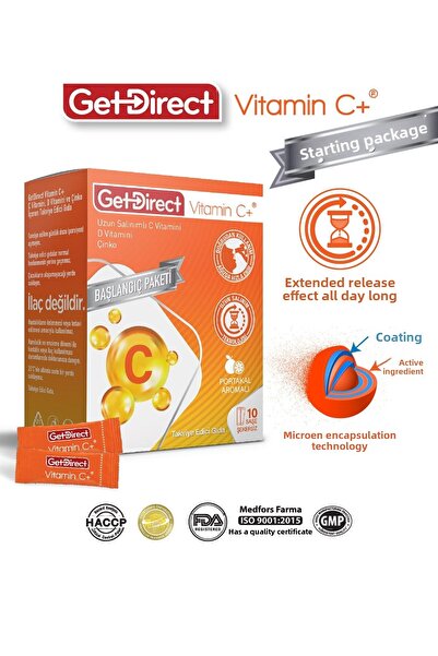 GetDirect Vitamin C+ D+ Zinc 1000mg - Long Release, Dehydrated Use Vitamin C