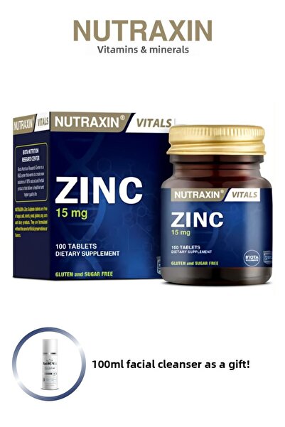 Nutraxin Zinc Sulfate 15 Mg 100 Tablets - Zinc Sulfate + 100ml Gel Gift
