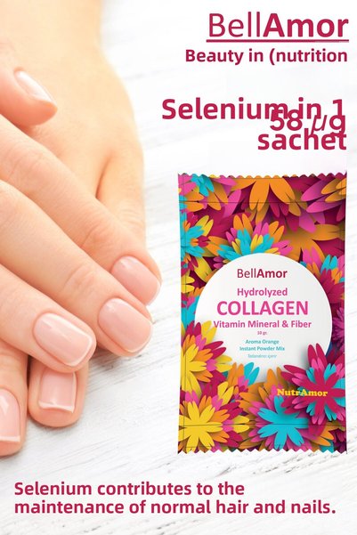 NutrAmor Bellamor Hydrolyzed Collagen Vitamin Mineral & Fiber (30 PCS X 10 GR) Collagen
