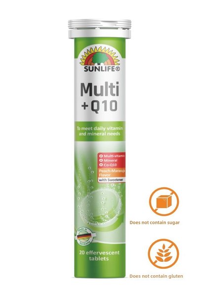 Sunlife Multivitamin Mineral + Q10 20 Effervescent Tablets