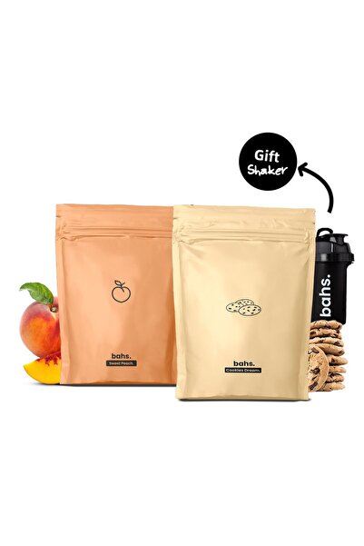 bahs. Protein Food Powder - 1 Sweet Peach 1 Cookie Dream, 1 Shaker Gift