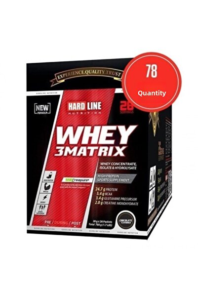 Hardline Whey 3 Matrix - 30 gr X 78 Pieces = 2340 gr Chocolate, Strawberry an...