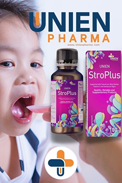 UNIEN Pharma يونيين ستروبلاس 100 مل/ مكمل غذائي يحتوي على الكولوستروم، بيتا جلوكان، الزنك، السيلينيوم، والفيتامينات