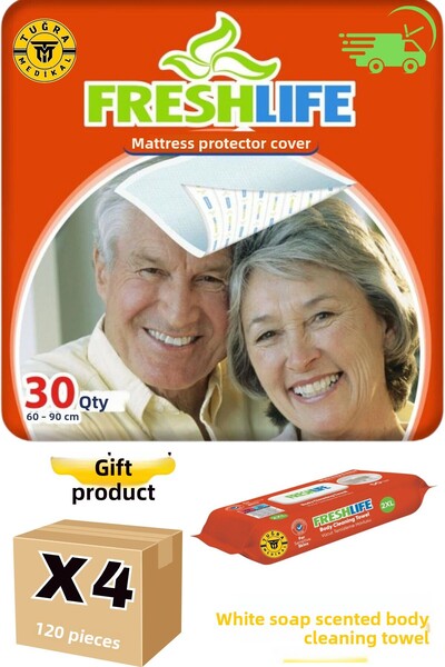 WibteX فريش لايف واقي سرير 60x90 + 4 عبوات 120 قطعة