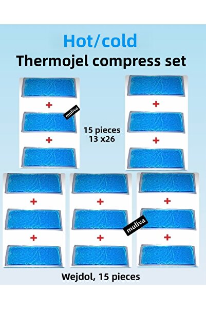 muliva #   15 Pieces 13X26 cm Cold Pack Hot Cold Thermo Gel Compress Ice Gel Thermogel Set (Trm61)