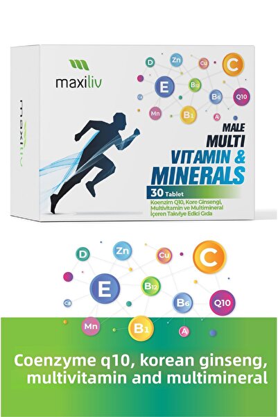 Maxiliv قرص مع إنزيم Q10 ودانتيل الجينسنغ الكوري متعدد الفيتامينات والمعادن ل...