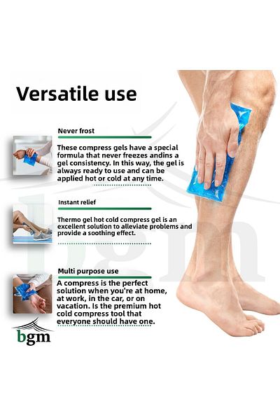 bgm Advantage Pack of 6 Thermo Gel Compress Cold Hot 14X26 Ice Ice Gel