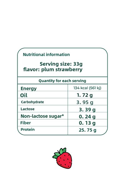 yeşilmarka Natural Whey Protein Powder– Agate Strawberry 1540g- Contains Real Strawberry- High Protein