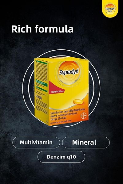 Supradyn Coenzyme Q10 and Multivitamin Mineral Supplement 30 Film Covered Tablet