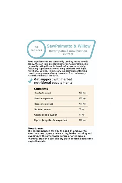 Mindivan Saw Palmento & Moxibustion Extract 500 Mg 60 Capsules