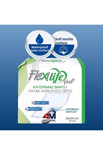 Flexi Life وسادة حماية للسرير من Flexilifeplus مقاس 60 سم × 90 سم، عبوة مكونة من 30 قطعة مع شريط لاصق مضاد للانزلاق