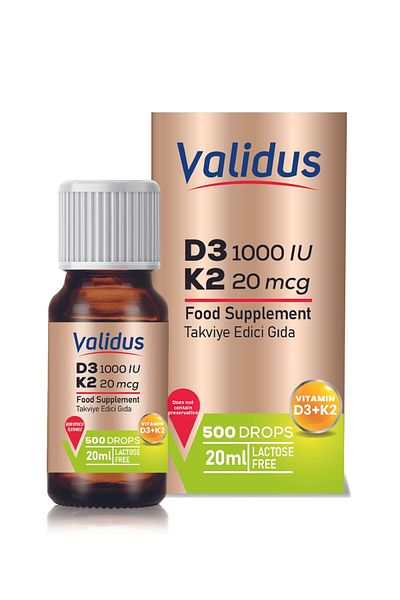 Validus Vitamin D3 + Vitamin K2 Drops 20 ml