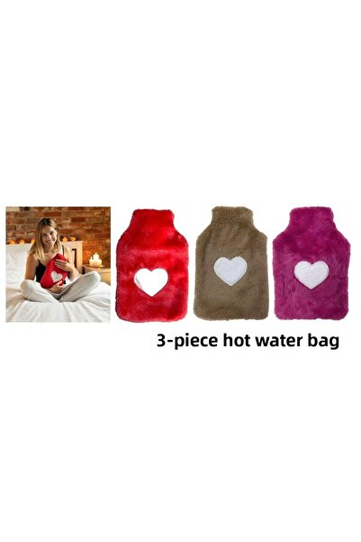 Sia Warm Water Bag 3 Pcs, Plush Heart, Thermofor 26X17X2Cm 1 Liter
