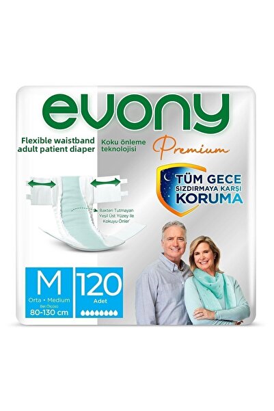 Evony 120 قطعة من حفاضات المرضى البالغين مقاس M - مع حزام الخصر
