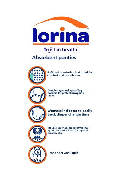 LORİNA 30 Pieces Medium Absorbent Panties Adult Patient Diapers