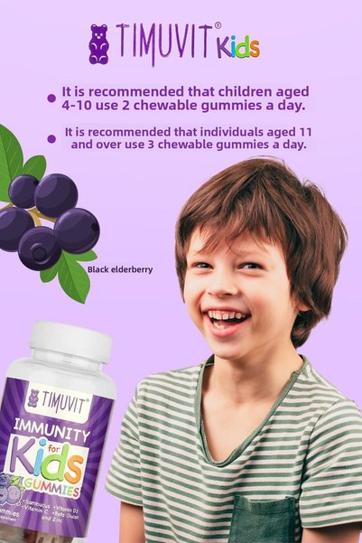 TIMUVIT Immunity for Kids 60 Gummies |   Chewable Immunity Support for Children