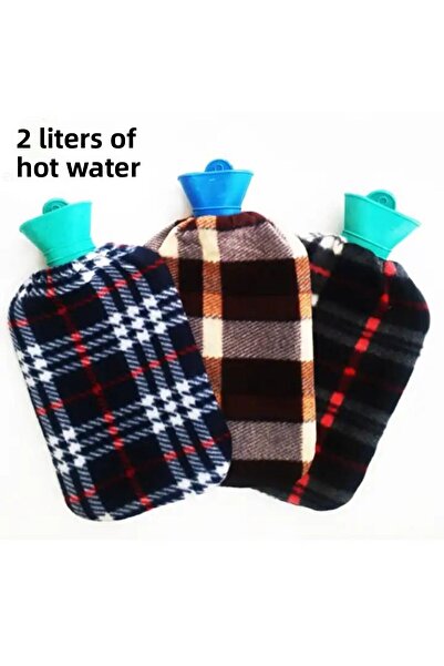 Janissary 33 × 19 سم 2 لتر كيس الماء الساخن مع غطاء من الصوف لآلام البطن والخ...