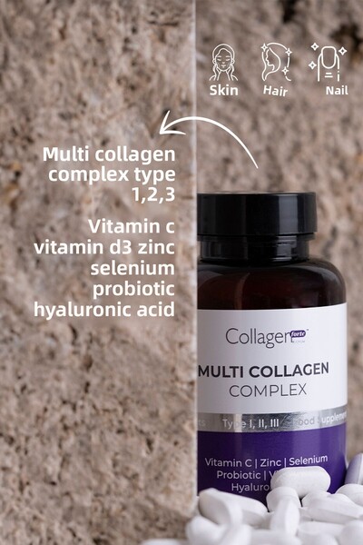 Collagen Forte Platinum مركب متعدد الكولاجين، بروبيوتيك ومتعدد الفيتامينات 1500 مجم × 90 قرص