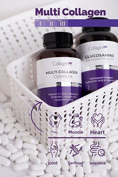 Collagen Forte Platinum مركب متعدد الكولاجين، بروبيوتيك ومتعدد الفيتامينات 1500 مجم × 90 قرص