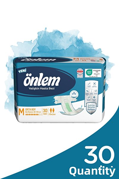 ÖNLEM Patient Diapers with Waistband Textile Surface Medium Medium (30 PCS)