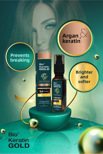 Bio Keratin Gold 100 مل سيروم للشعر بزيت الأرغان والكيراتين