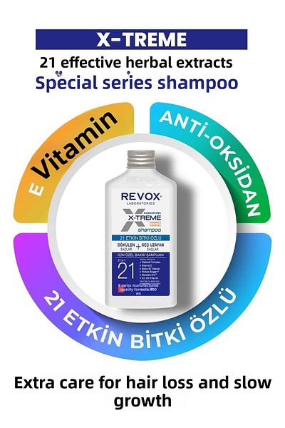Revox X-treme Vitamin E Additive Hair Care Shampoo - Loss and Late Growth Set of 2