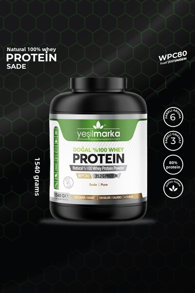 yeşilmarka Natural Whey Protein Powder Pure / Unflavored 1540 GR