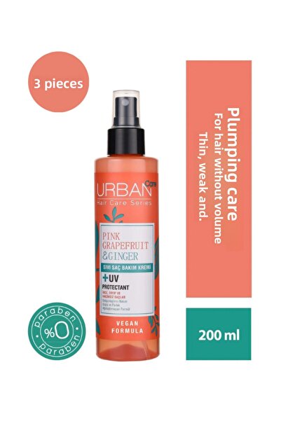 Urban Care Pink Grapefruit&Ginger Volumizing Liquid Hair Care Cream 200ml X3 Pcs