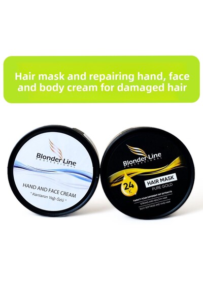 Blonder Line عبوتان من قناع الشعر لإصلاح الشعر المحروق والتالف وكريم اليد وال...