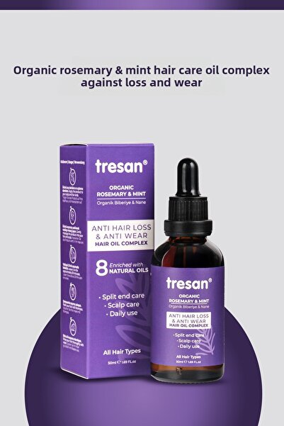 Tresan زيت إكليل الجبل والنعناع (الإكليل الجبلية العضوية والنعناع) للعناية با...