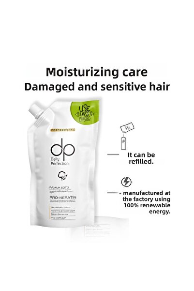 dp Daily Perfection Shampoo Cotton Milk 800 ml Eco-Friendly and Refillable Economic Package