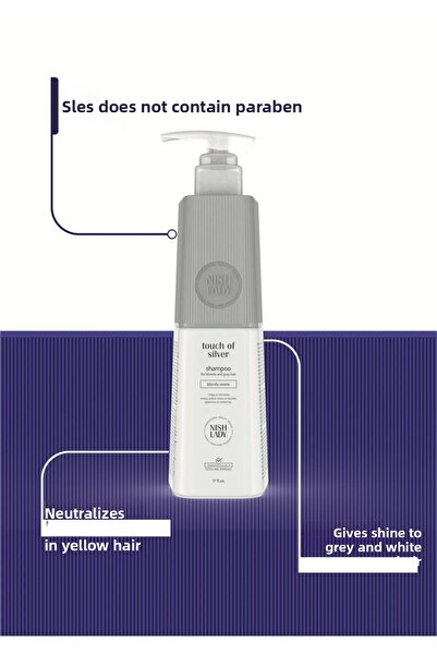 NISHLADY Purple Touch of Silver 503ml Shampoo - for Doreli Hair, Light Blonde, Gray and White Hair