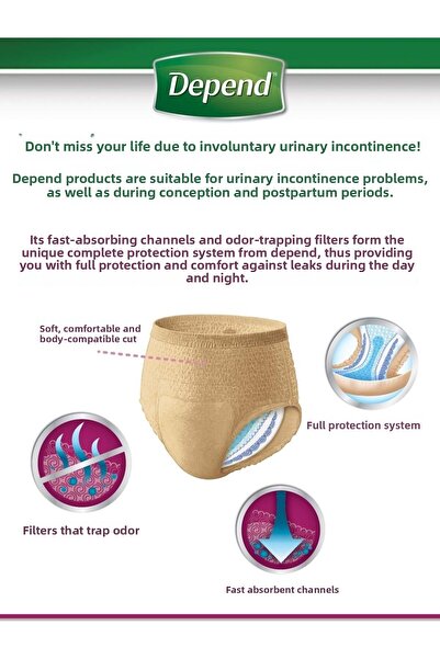 Depend Medium - Medium Women's 90 Pieces (3Pk*30) Absorbent Panties Patient Diapers