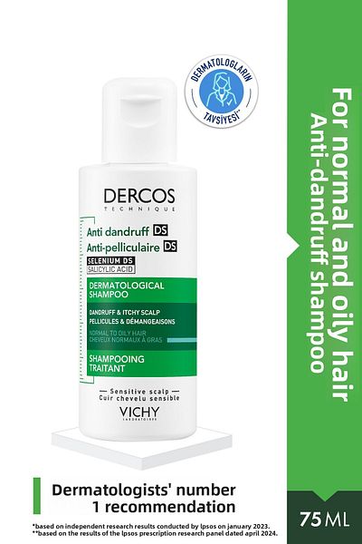 Vichy Dercos Anti Dandruff 75 ml Shampoo - Normal and Oily Hair Anti Dandruff