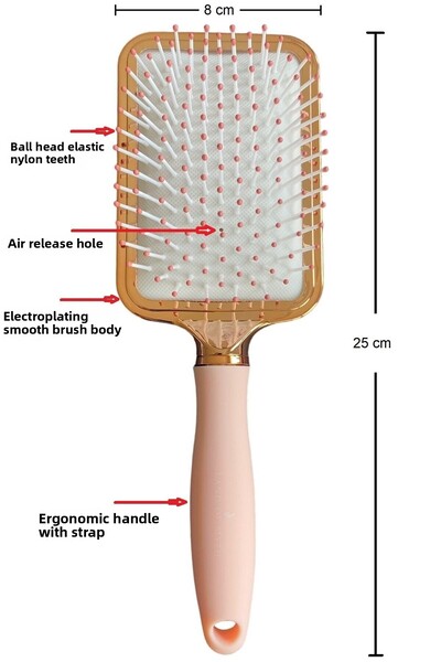 LAND OF MYTH Lom1041 Premium Hair Lightening Combing Brush, Antistatic, Galvanic (rose Gold)